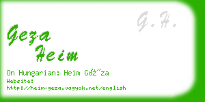 geza heim business card